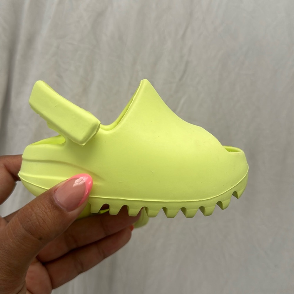GlowGreen Yeezy Slides